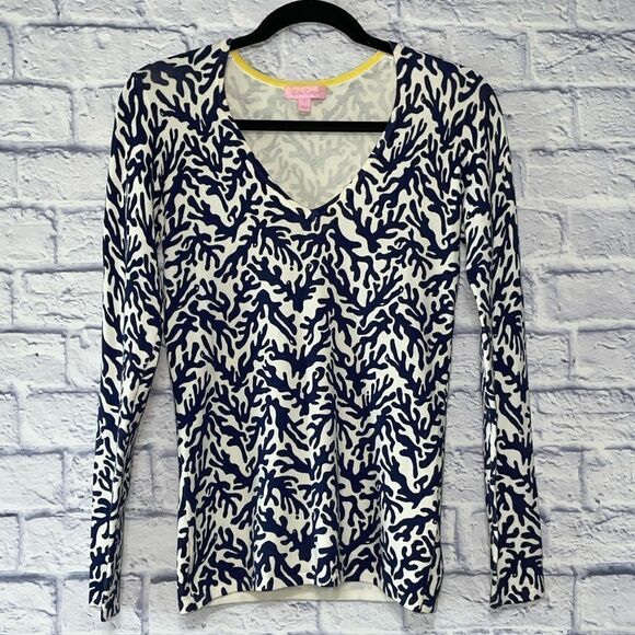 Lilly Pulitzer Adelaide V-neck Sweater In Bright Navy Treasure - Picture 5 of 14